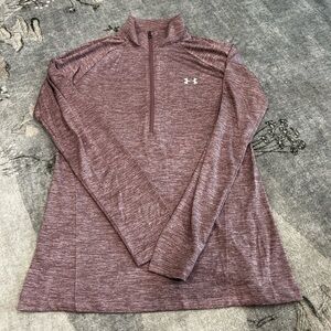 Under Armour quarter zip top - heathered pink/purple - size M